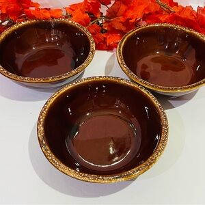 Hull Pottery Brown Drip Bowls